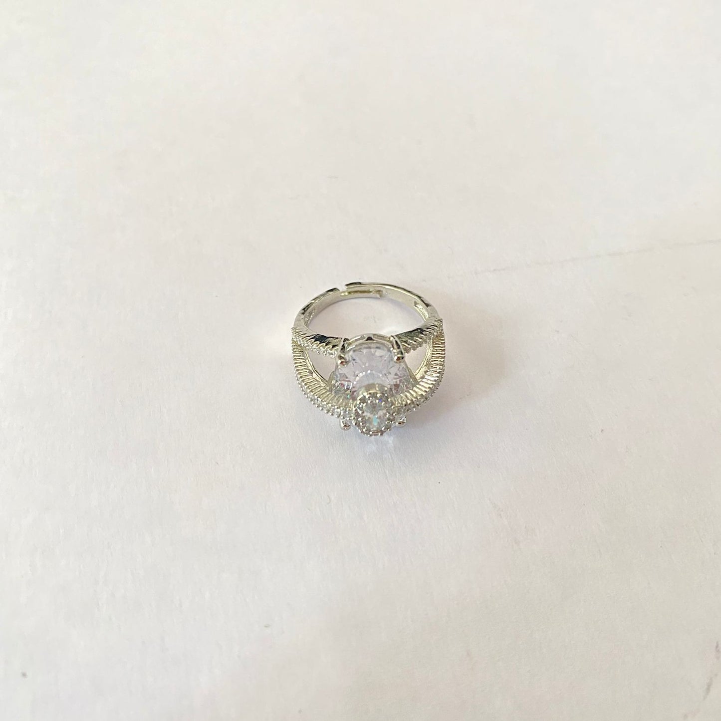 Silver Plated Diamond Ring