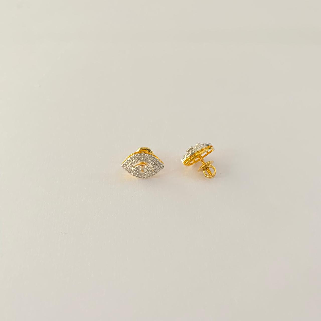 Gold Plated Women Sterling Pure Silver 92.5 Stud