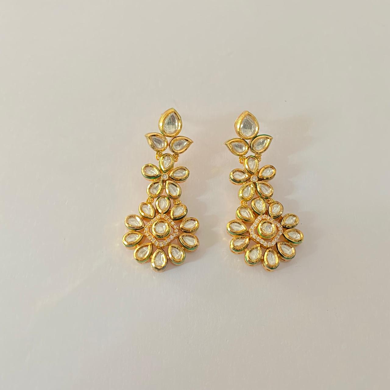 Kundan Gold plated Floral latest design Earring