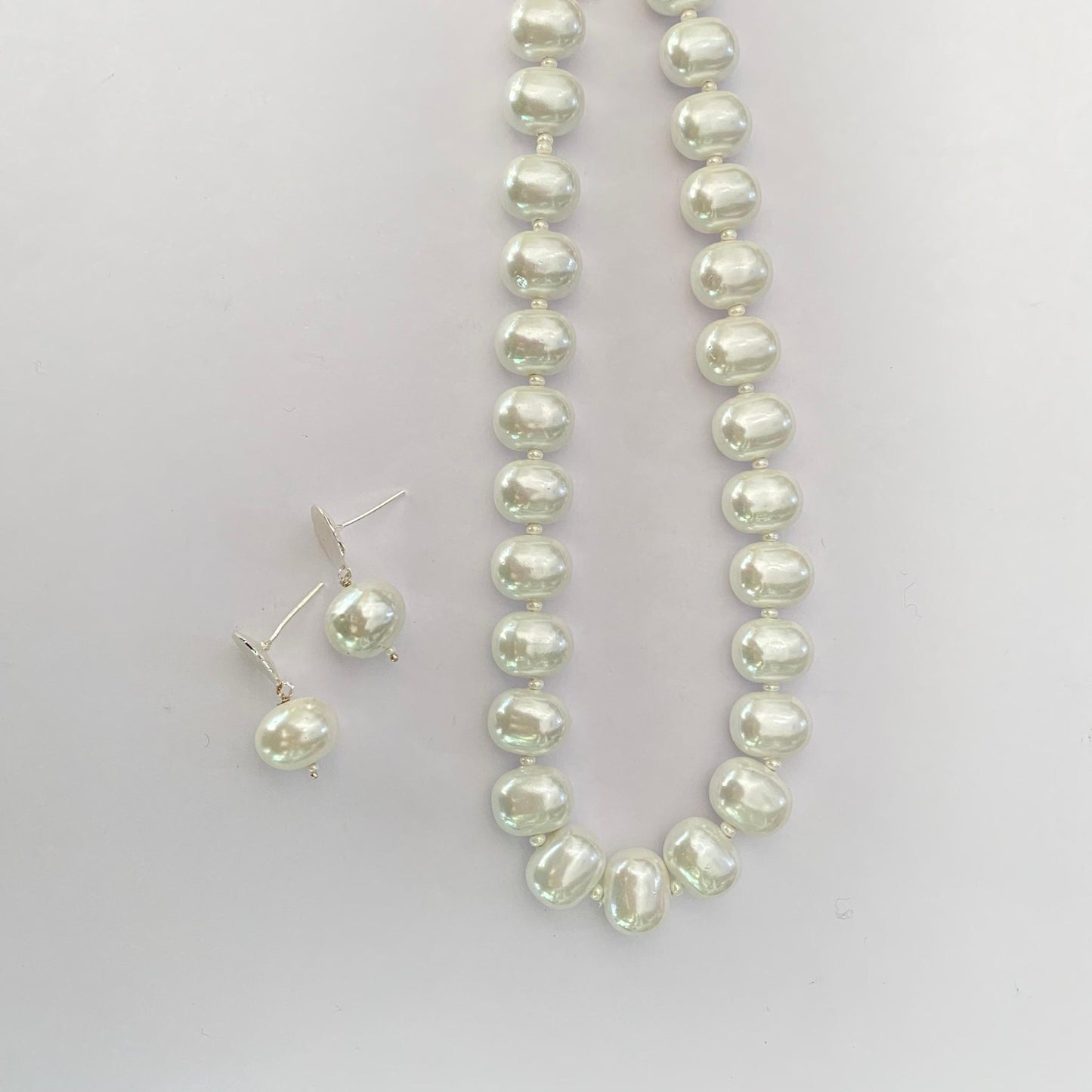 White Pearl Necklace Set