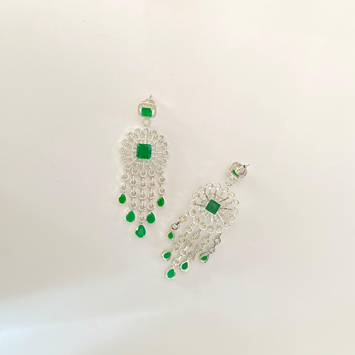 Emerald Sliver Plated Earring