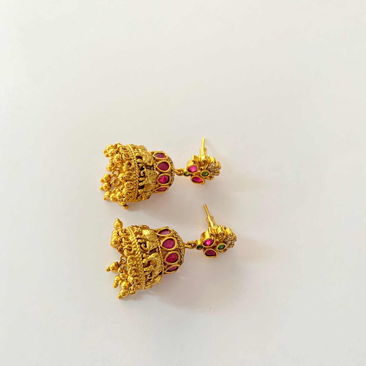 Gold Plated Ruby Jhumka