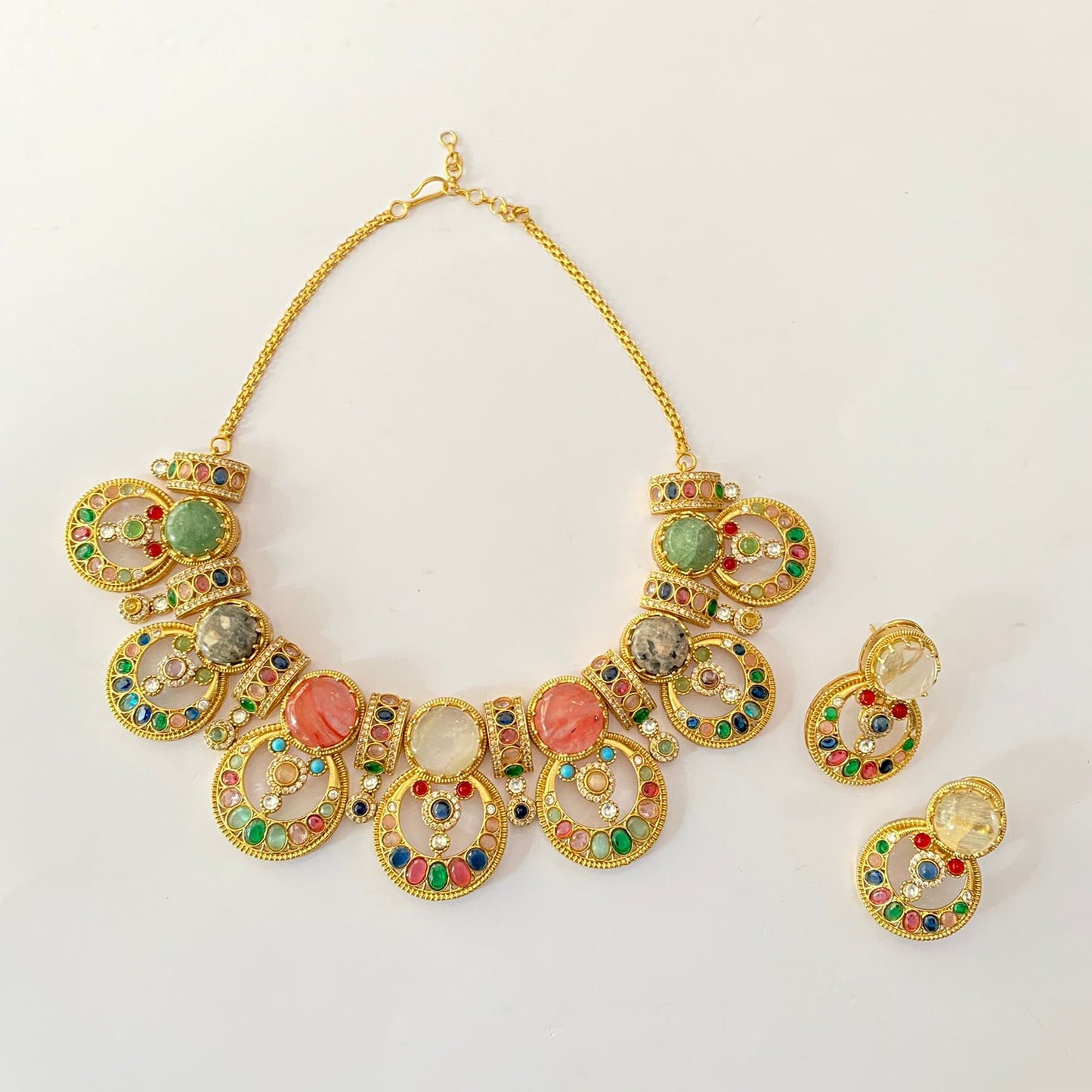 Antique Gold Multi Necklace Set