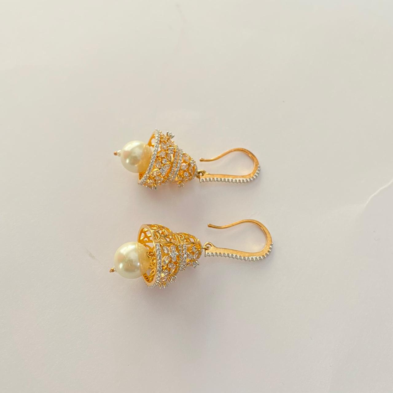 A.D with Pearl Hanging Earring