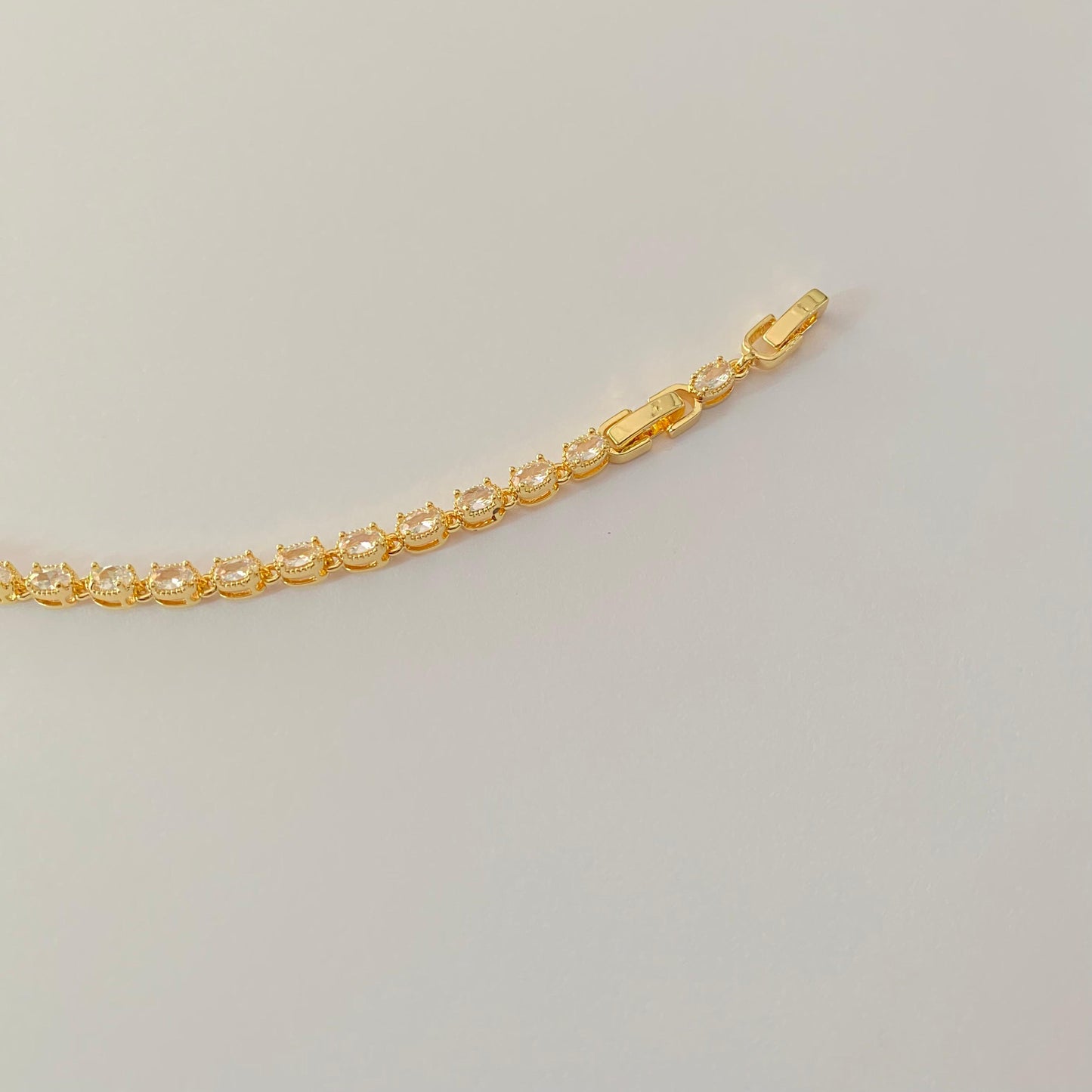 Gold Plated A.D Double Lock Bracelet