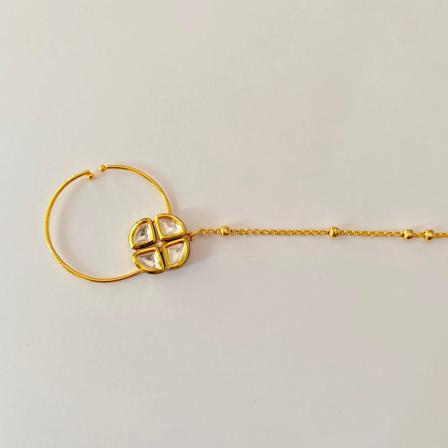 Kundan with Gold Plated Chain Nath