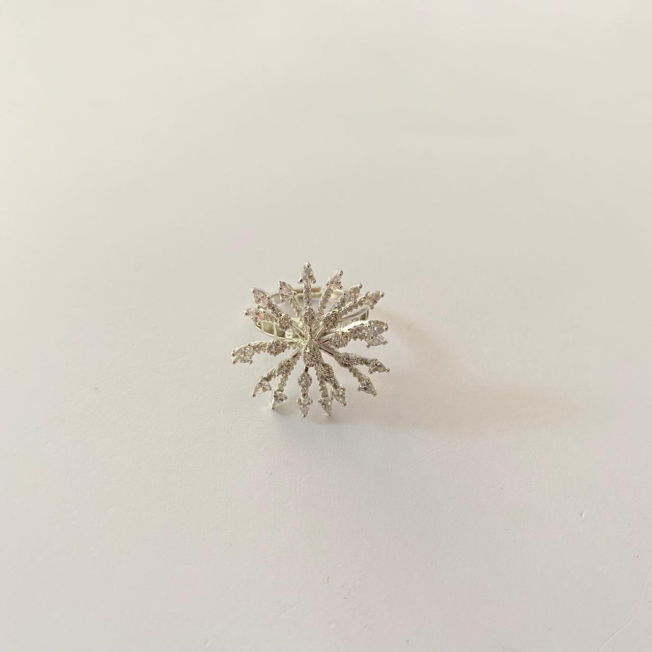 A.D Snowflake Round Cut Ring