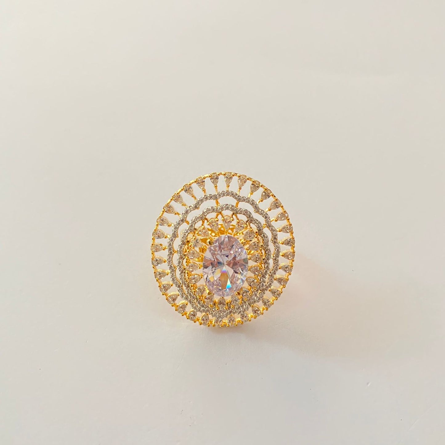 Gold Plated Cocktail A.D Ring