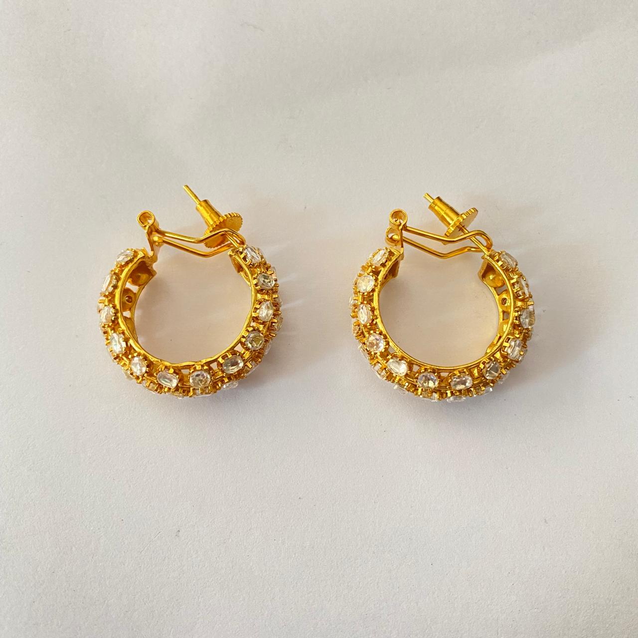 Gold Plated Kundan Bali