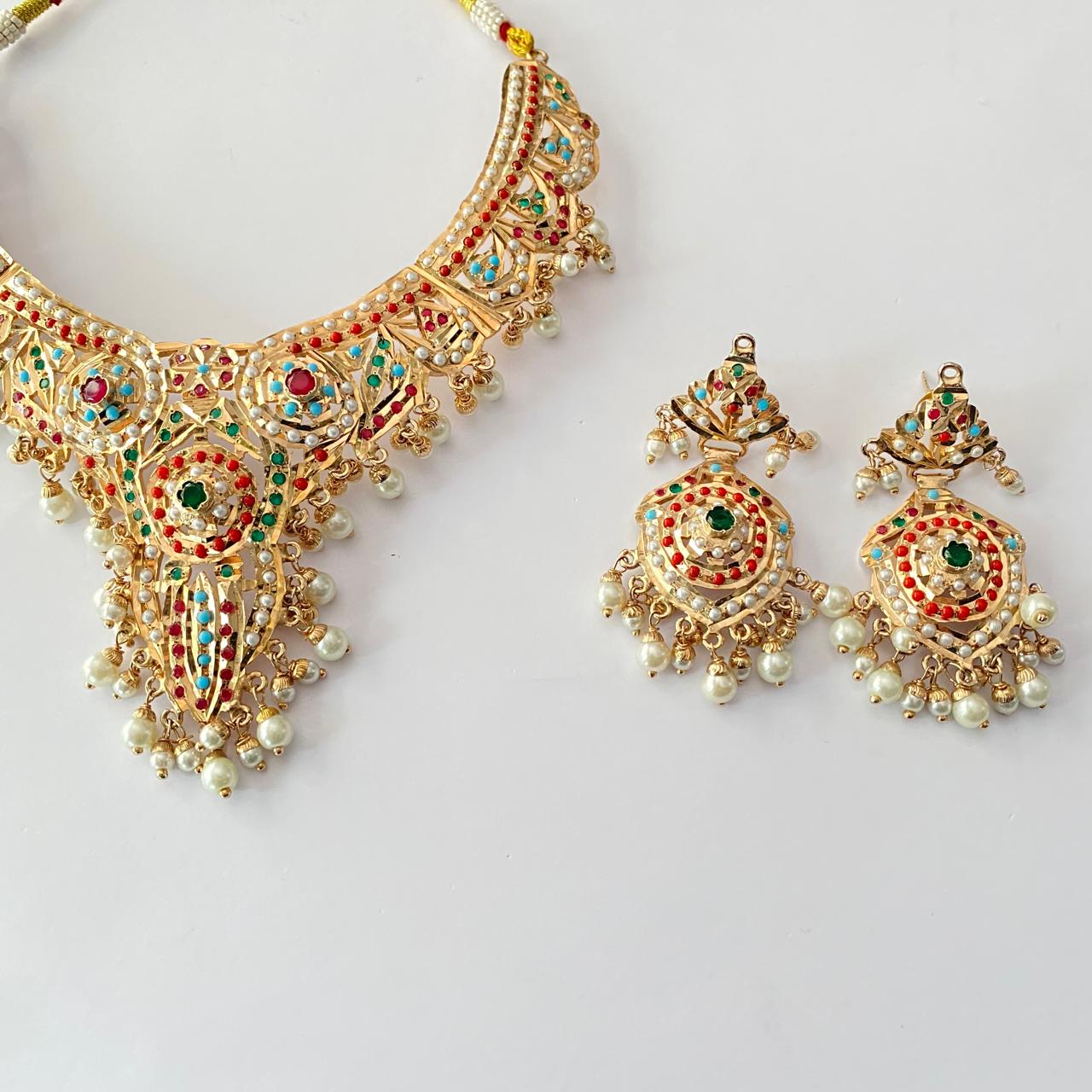 Multi Jadau latest design Necklace Set