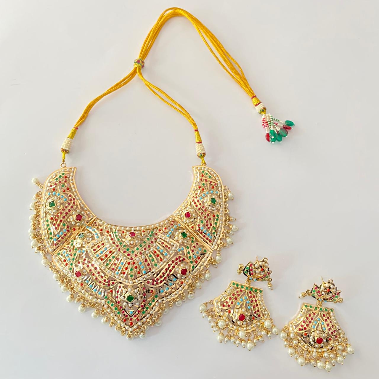 Jadau Multi Color Necklace Set