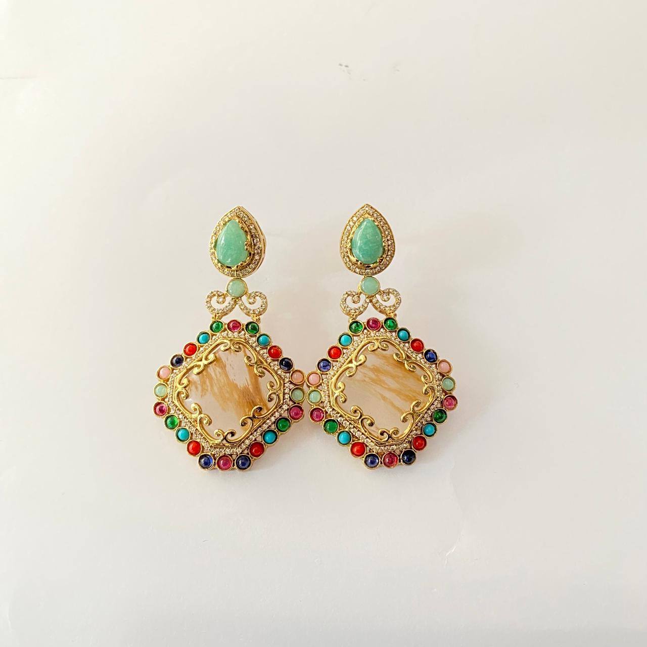Multi colour latest design with diamond Earring