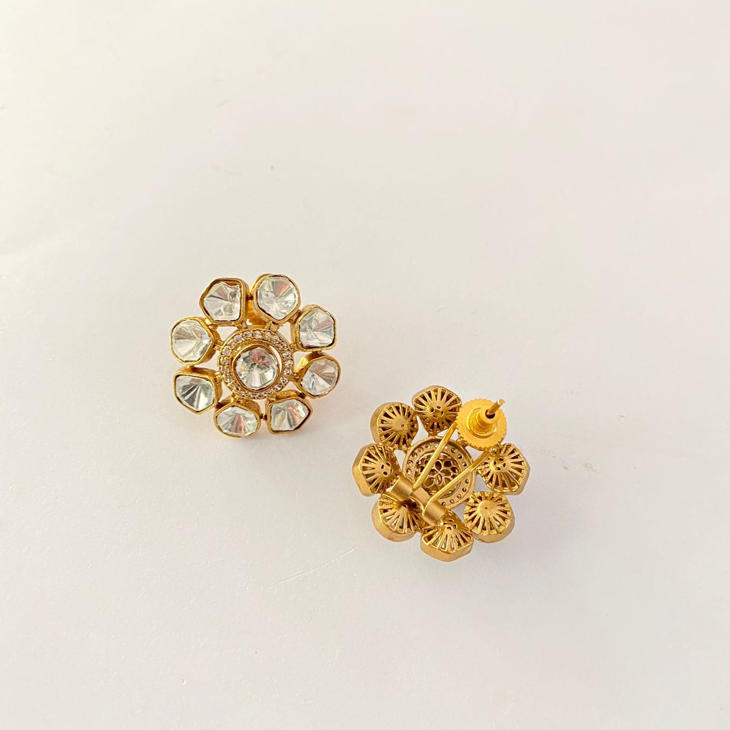 Antique Polki Stud With Back Clip
