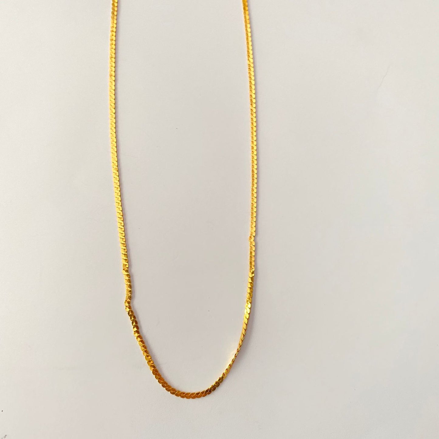 Gold Plated Flat Long Chain