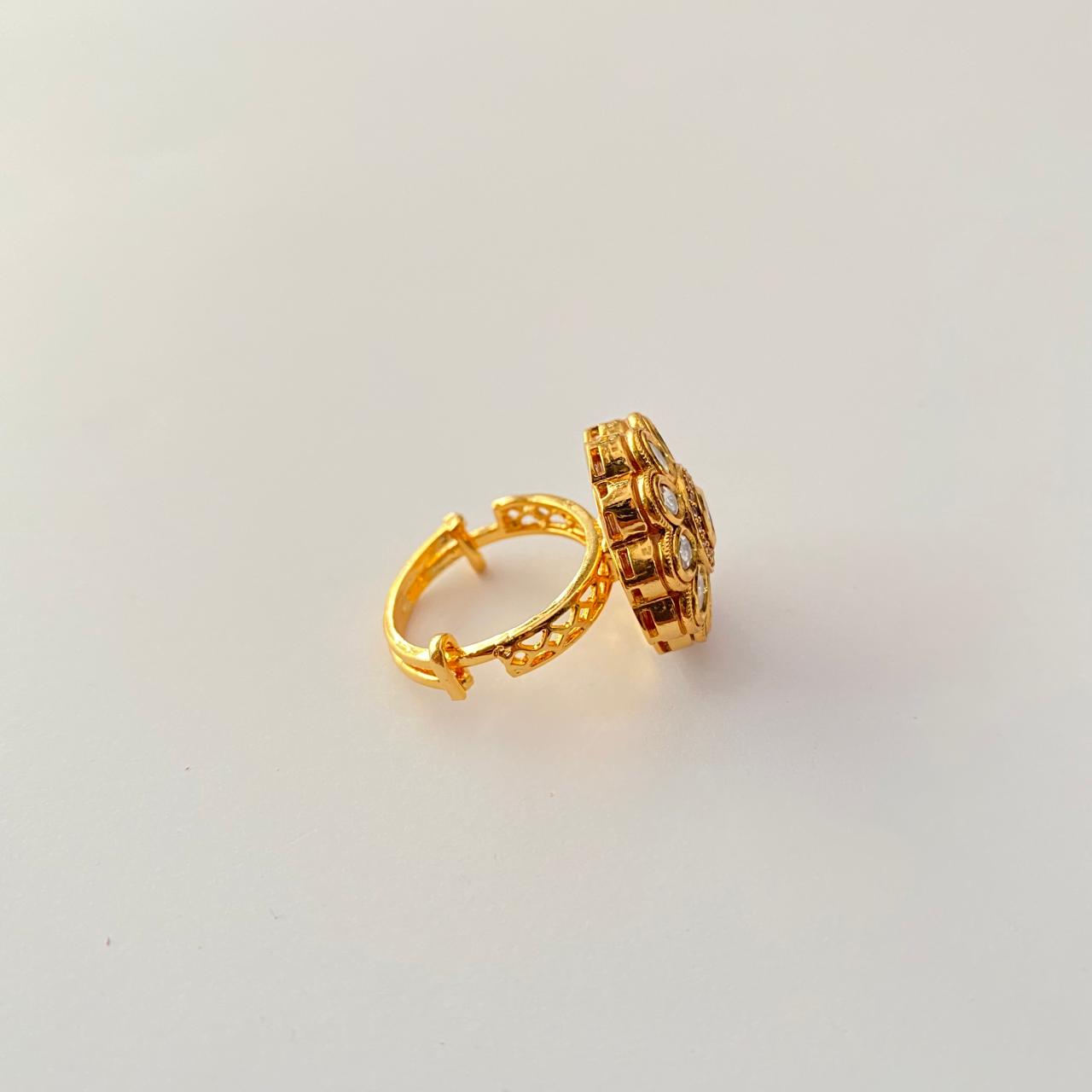 Ruby Gold Plated Moissanite Ring