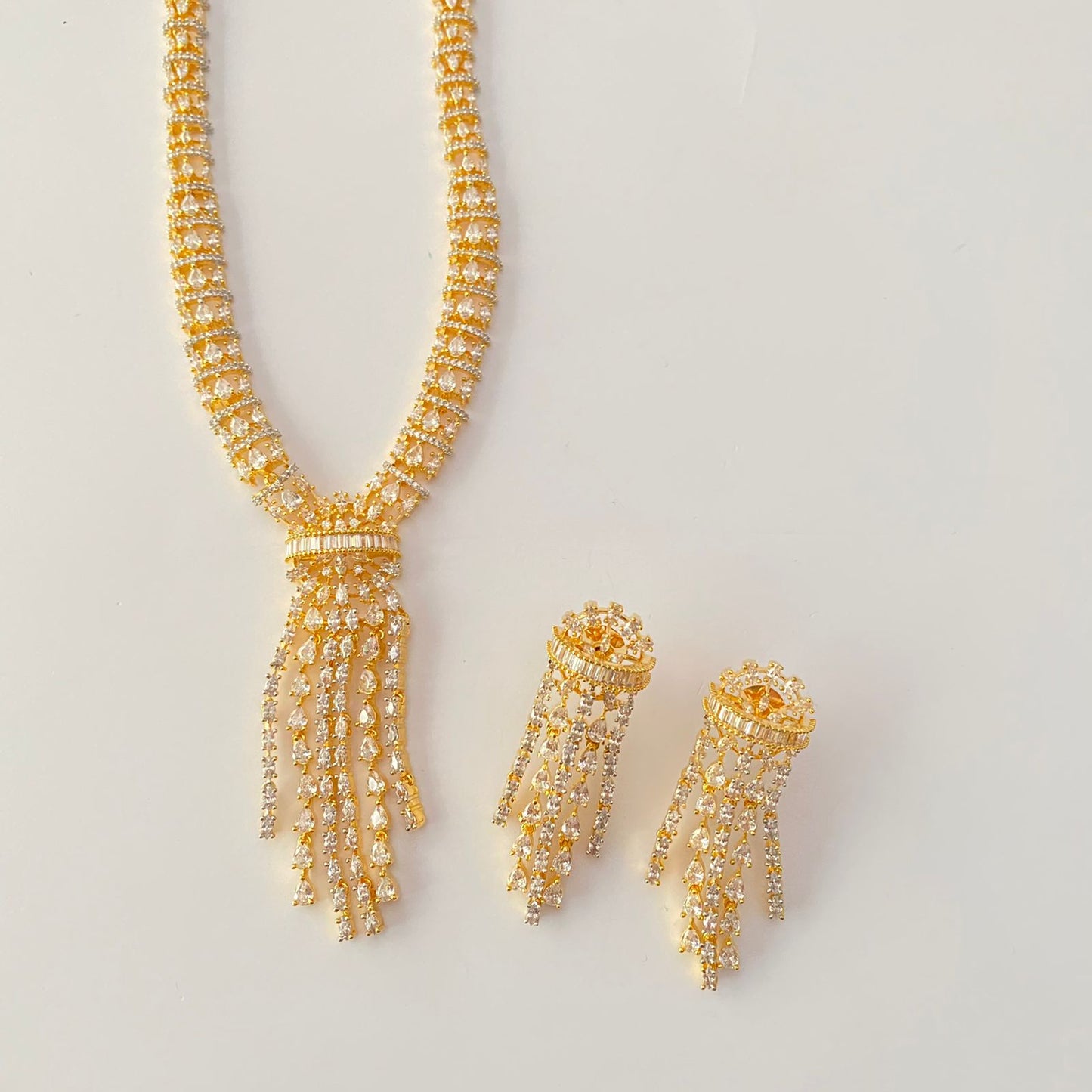Gold Plated Diamond Necklace Set