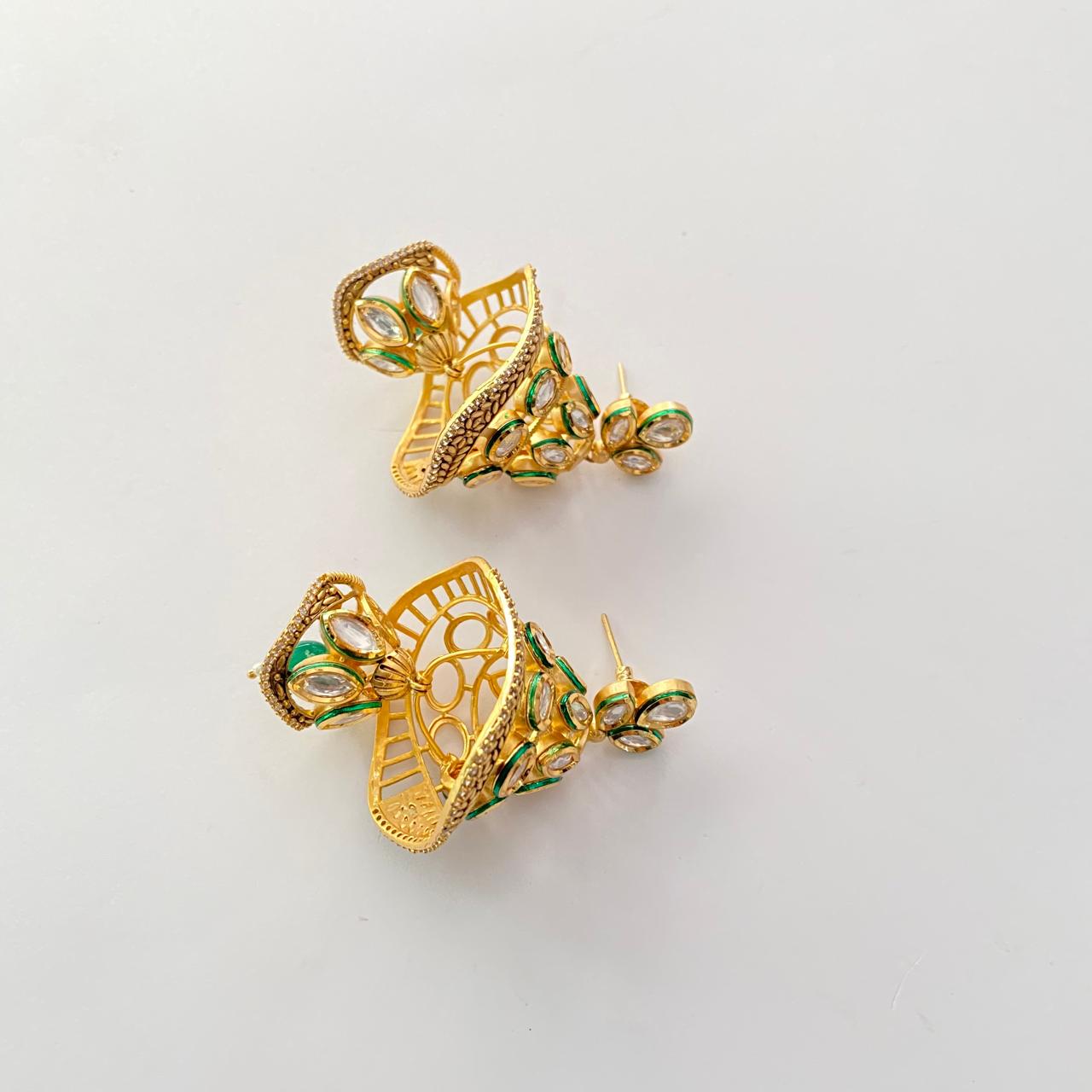 Gold Plated Kundan Jhumka