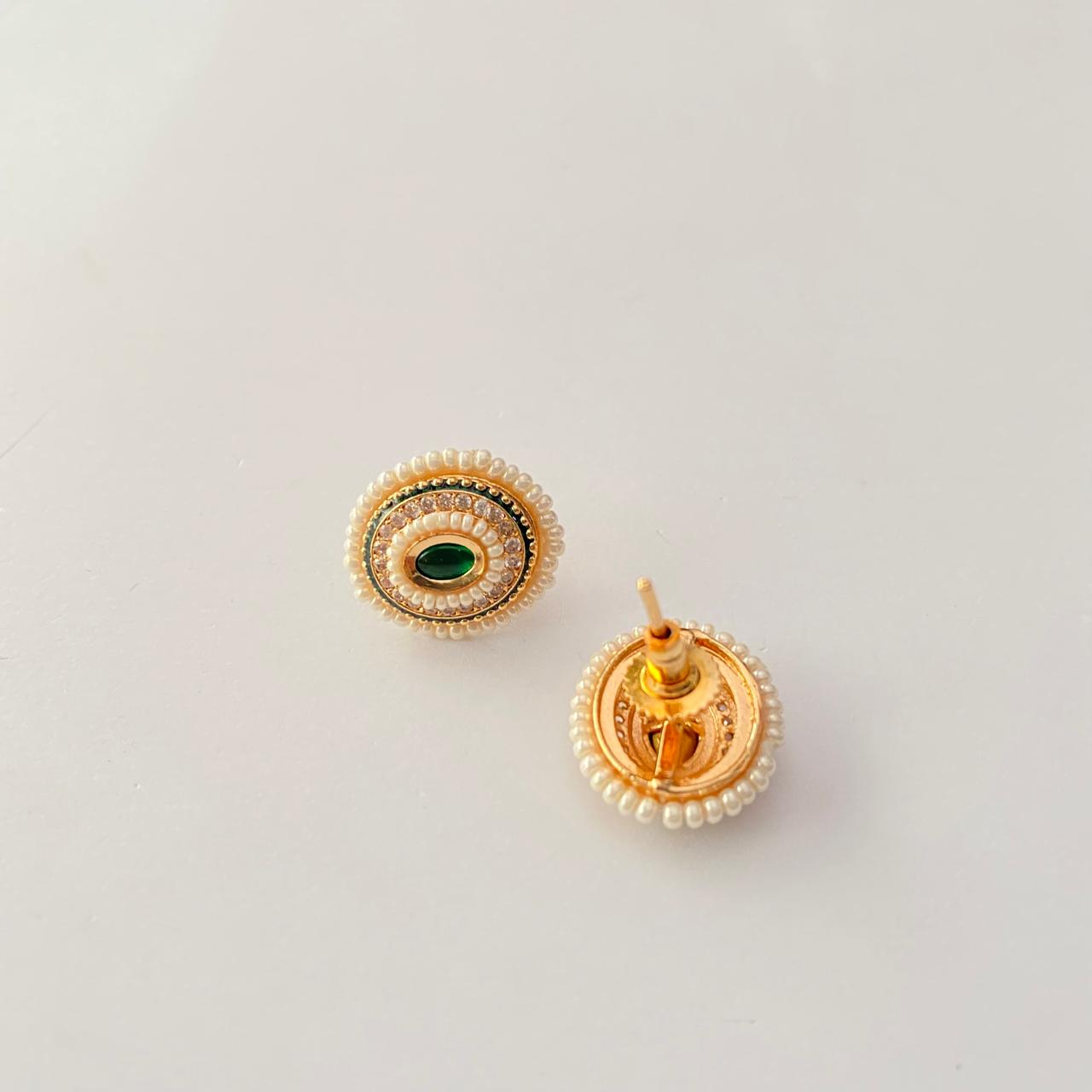 Emerald Gold Plated Stud