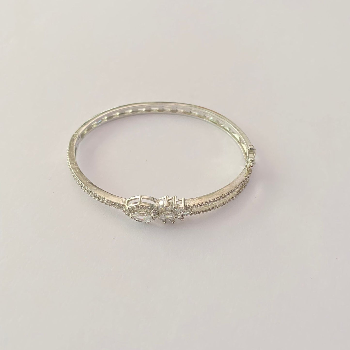 Diamond Silver Plated Sleek Bracelet