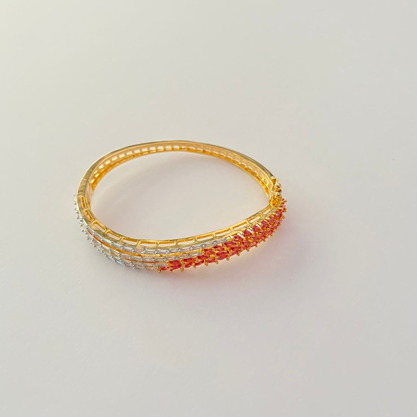 Gold Plated Sleek Diamond Bracelet