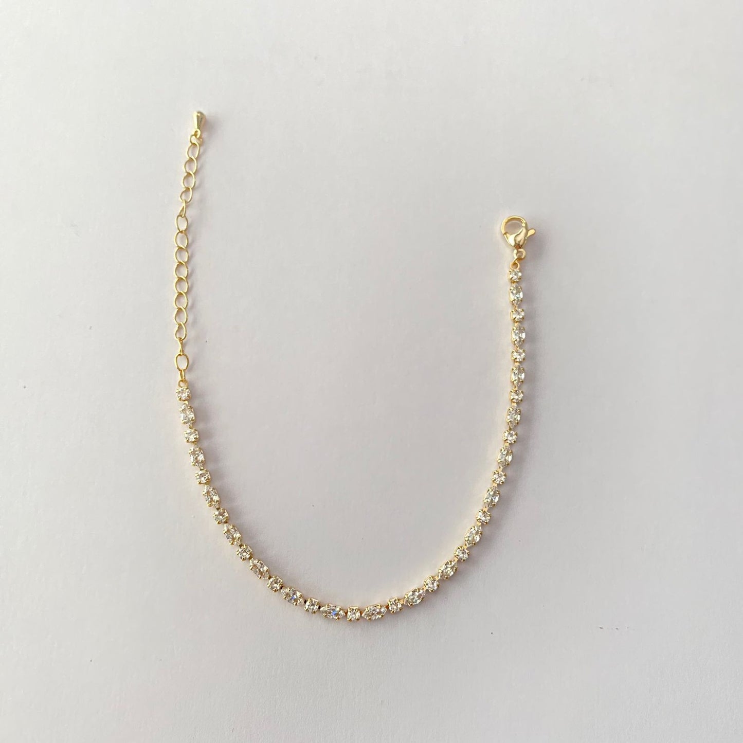 Gold Plated Sleek Tennis Bracelet