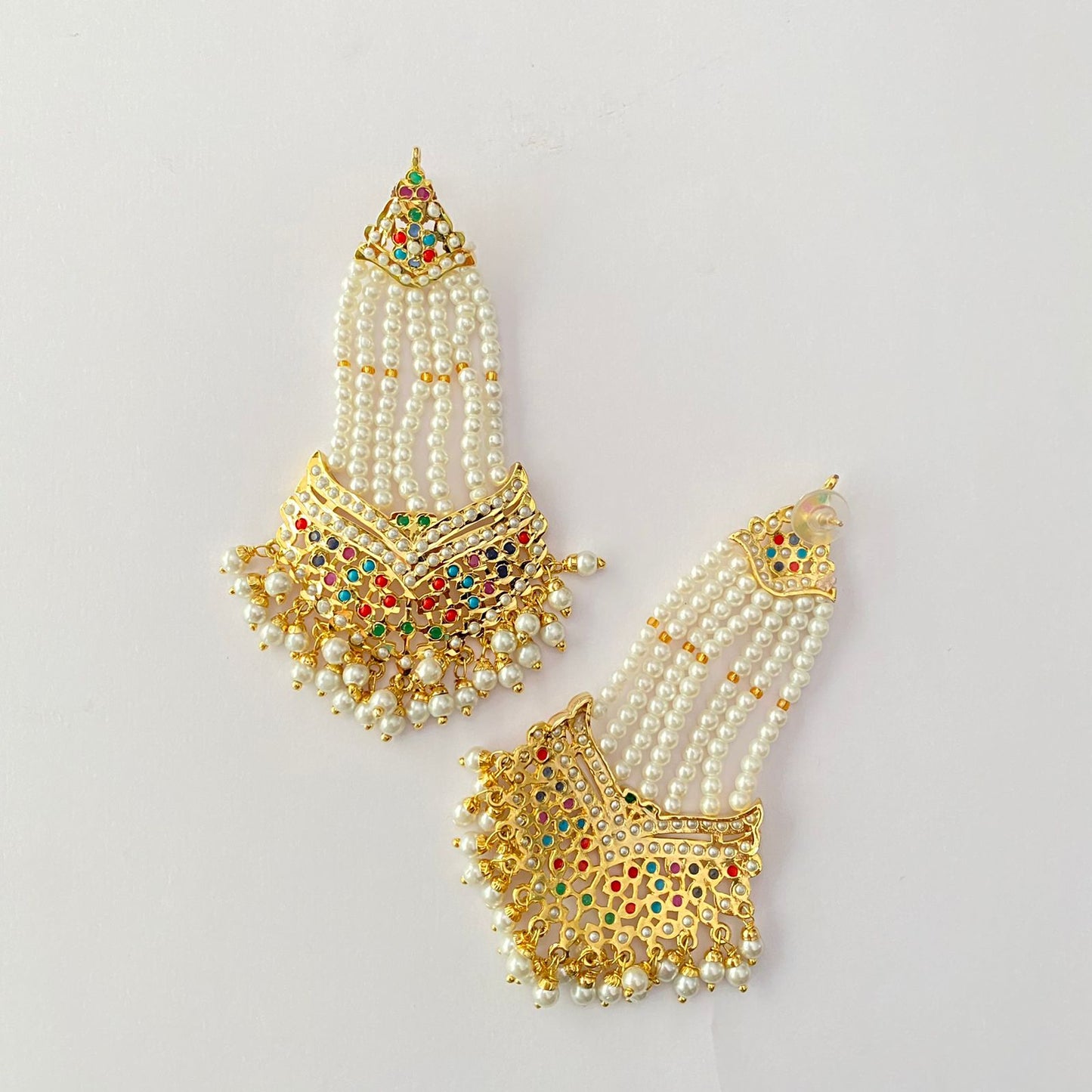 Golden plated Pearl Jhumar Earrings
