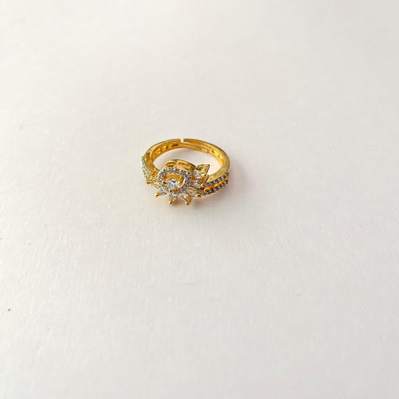 Gold Plated Diamond Small Ring
