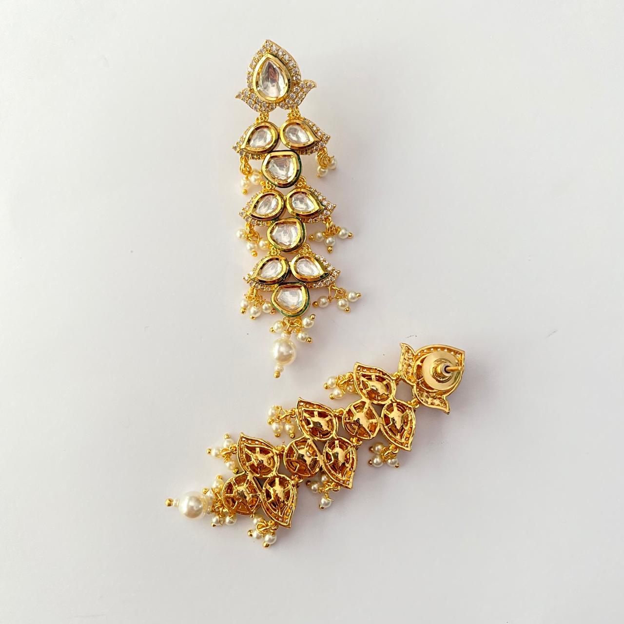 Kundan Gold Plated with Pearl Hanging Earring