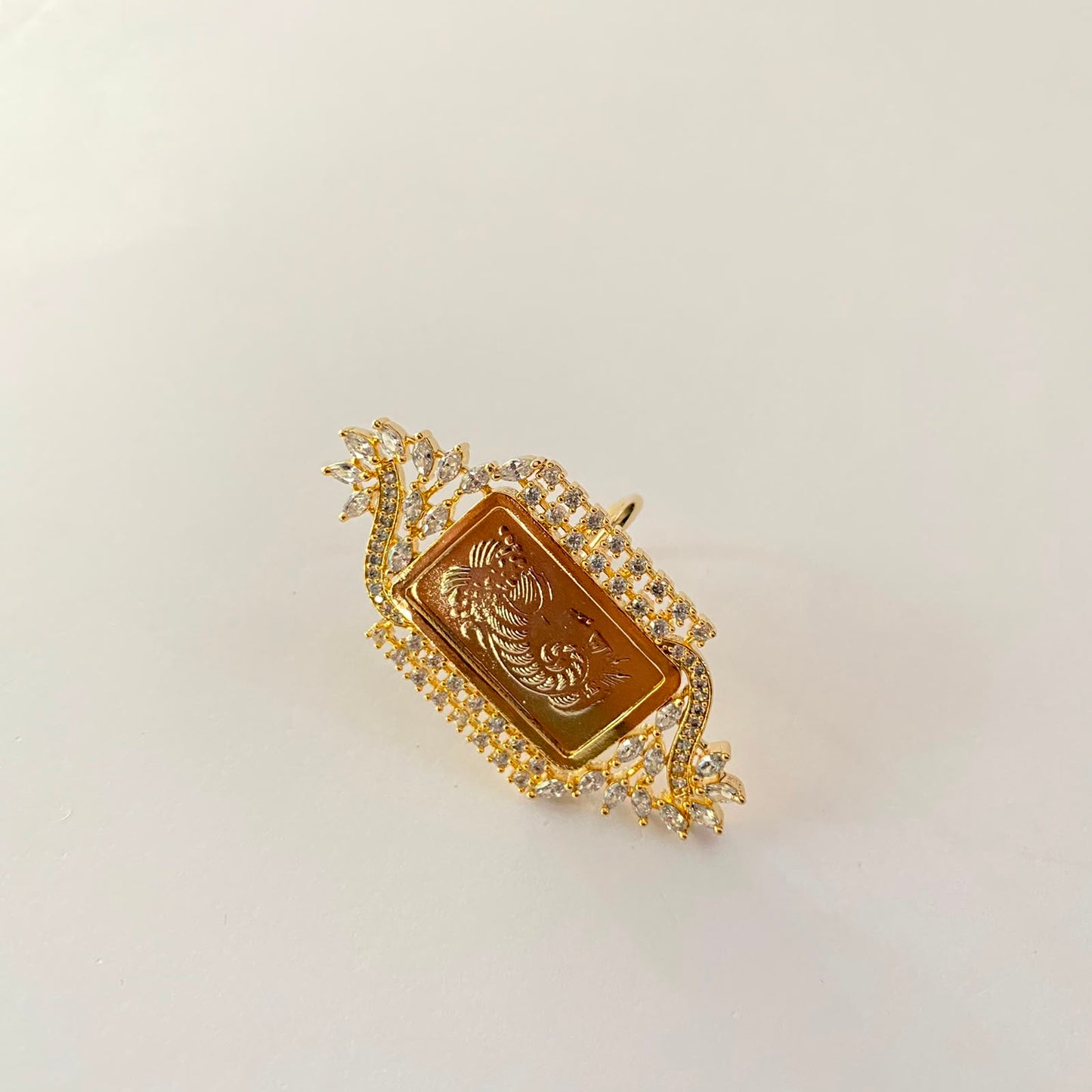 Gini Gold Plated Diamond Ring