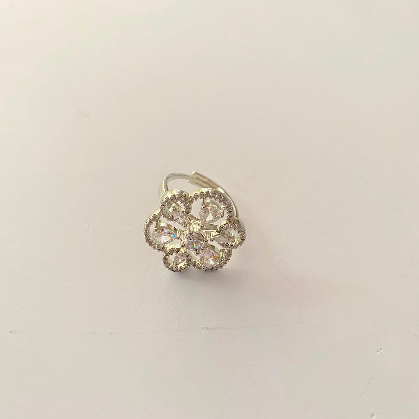 Diamond Small Silver Plated Ring