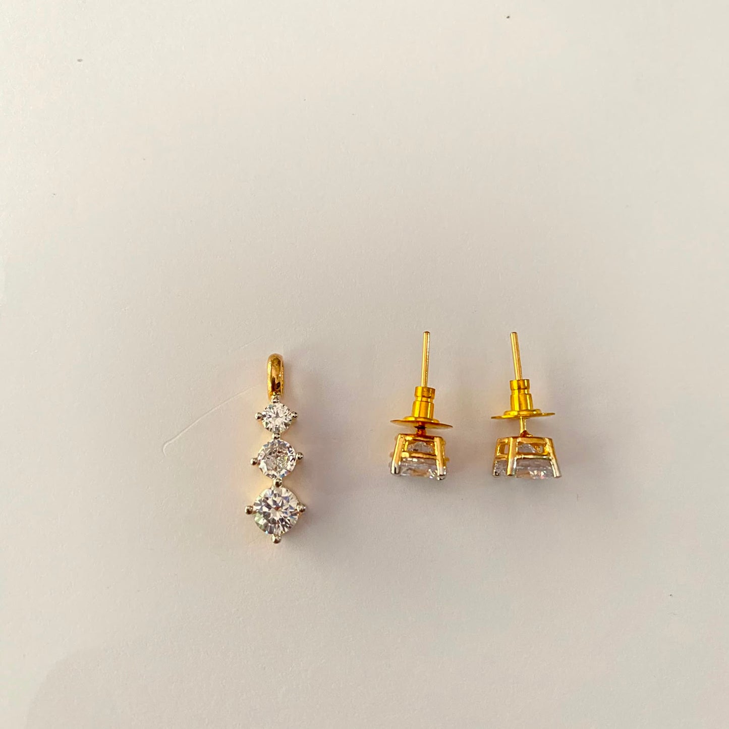 Diamond Solitaire Gold plated Pendant