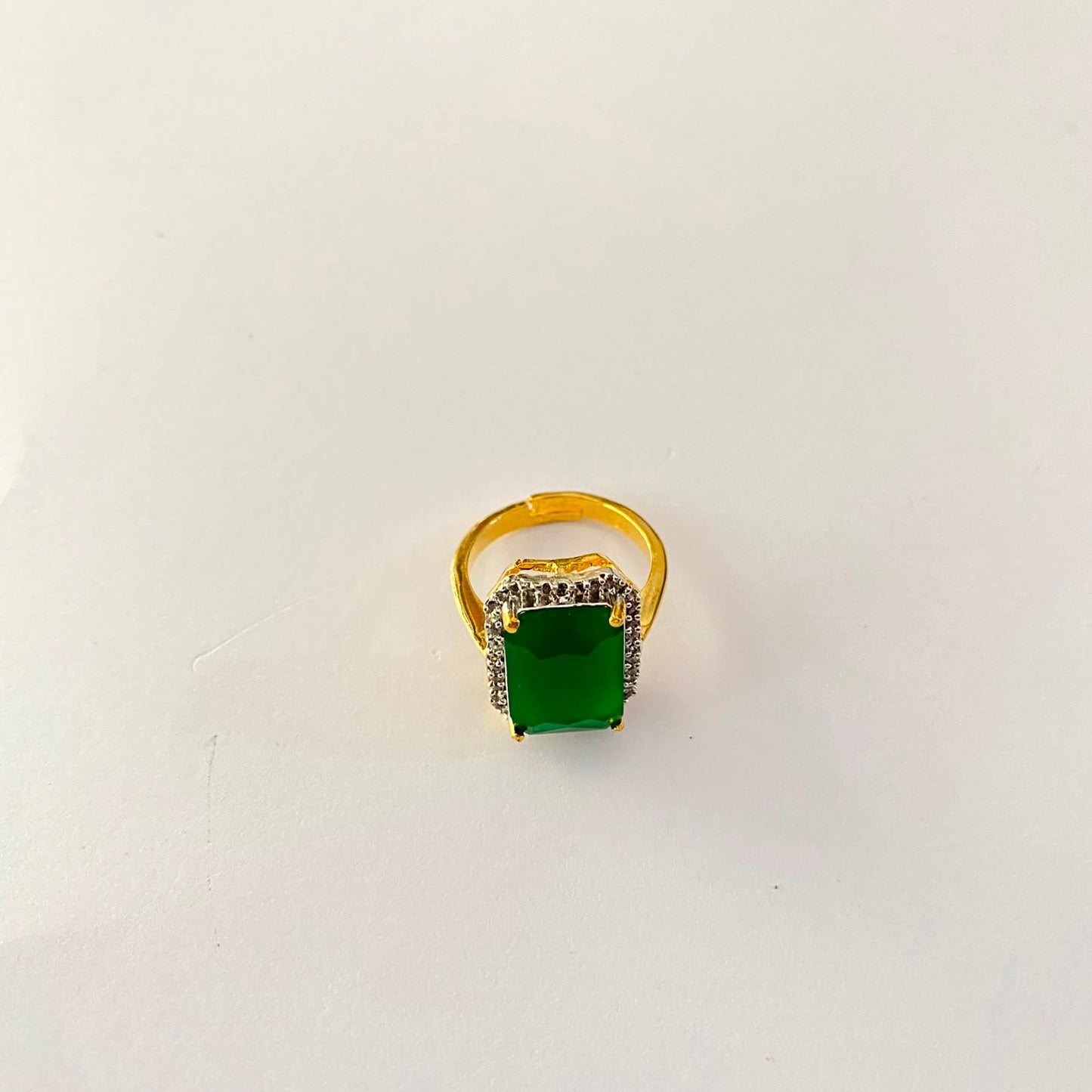Gold Plated Green Stone Ring