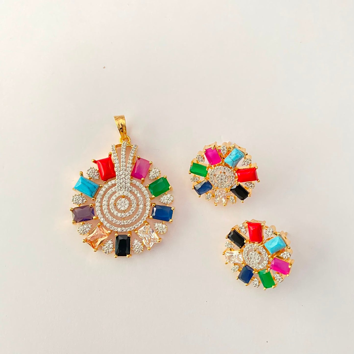 Multi Gold Plated Pendant Set