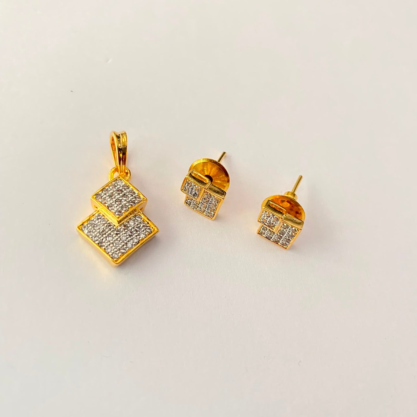 Small Gold Plated Pendant Set