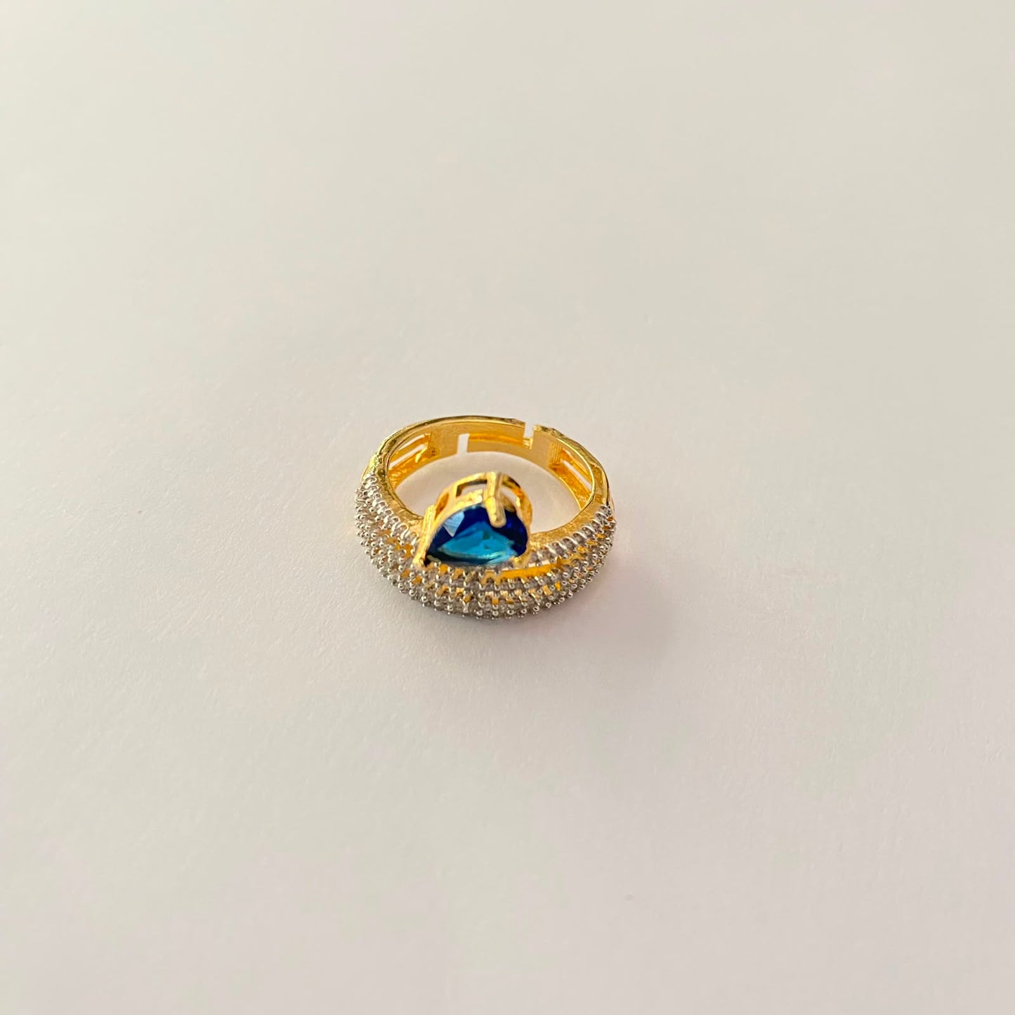 Gold Plated Blue Stone Ring