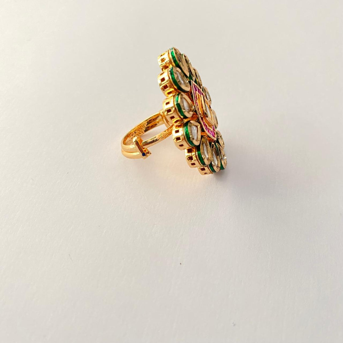 Ruby Gold Plated Big Ring