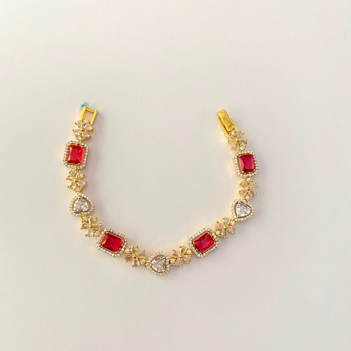 Ruby Gold Plated Tennis Bracelet