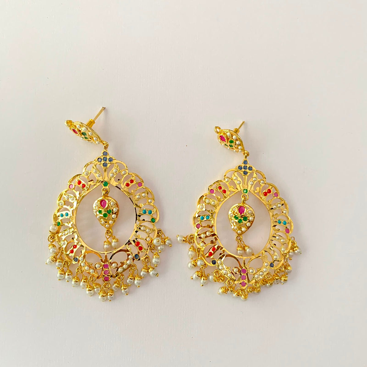 Gold Plated Multi Chand Bali Earring