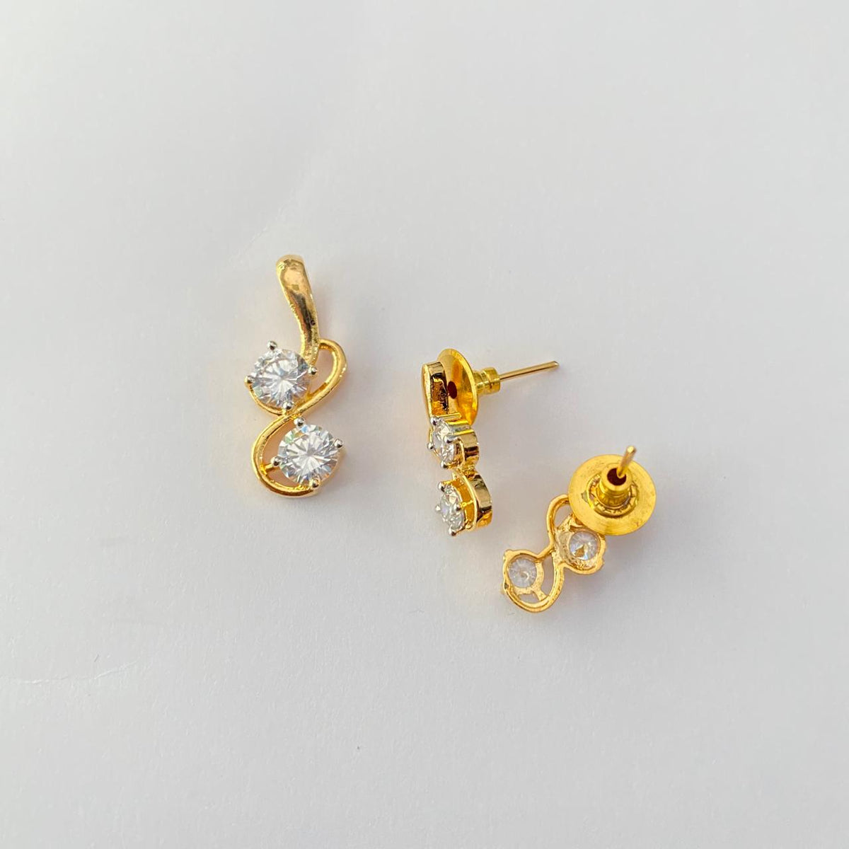 Fancy Gold Plated Diamond Pendant Set