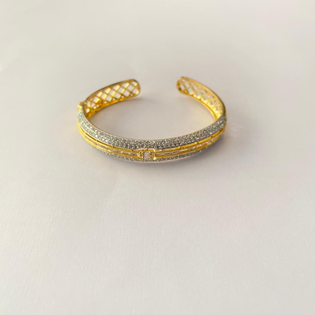 Diamond Gold Plated Openable Bracelet