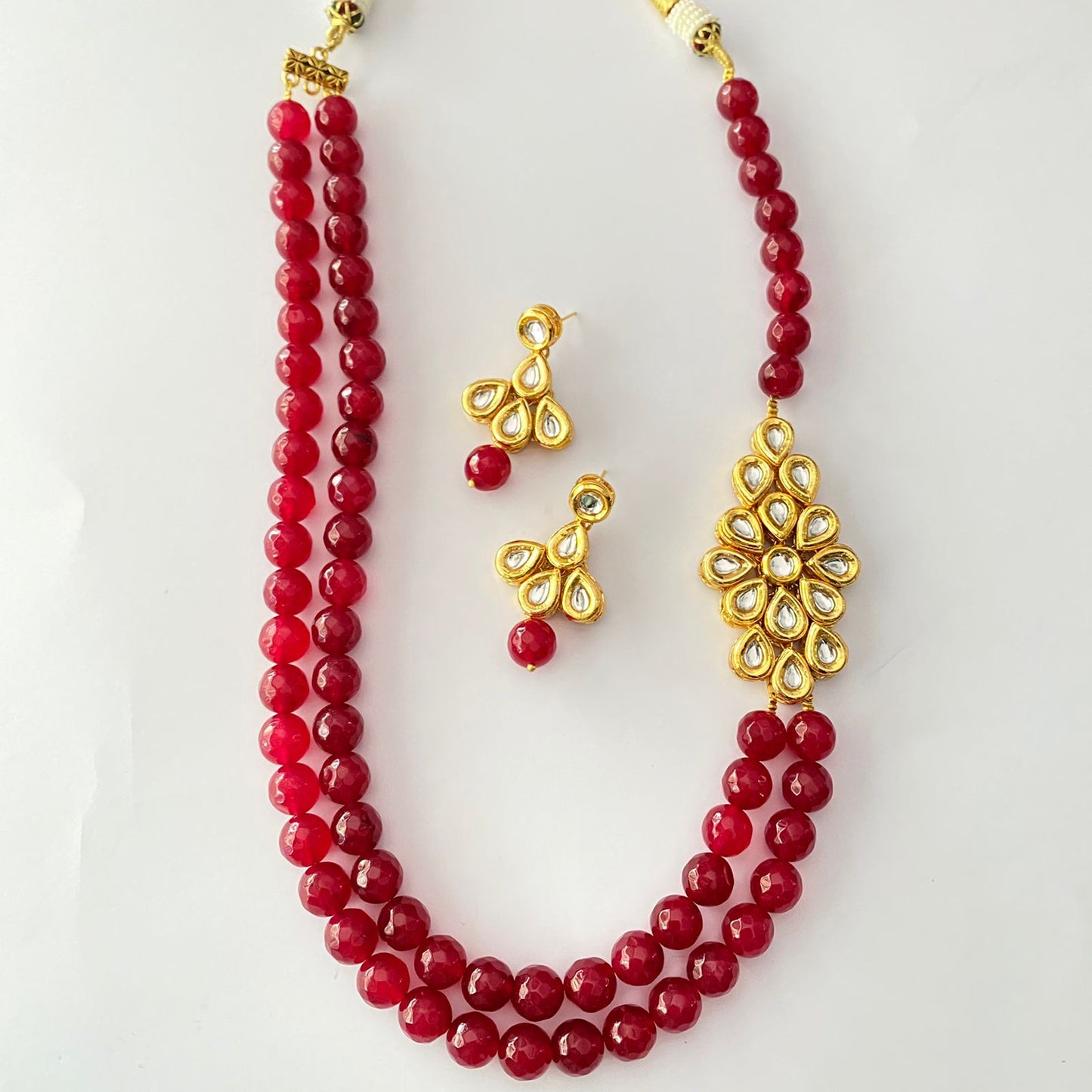 Ruby Stone Kundan Necklace Set