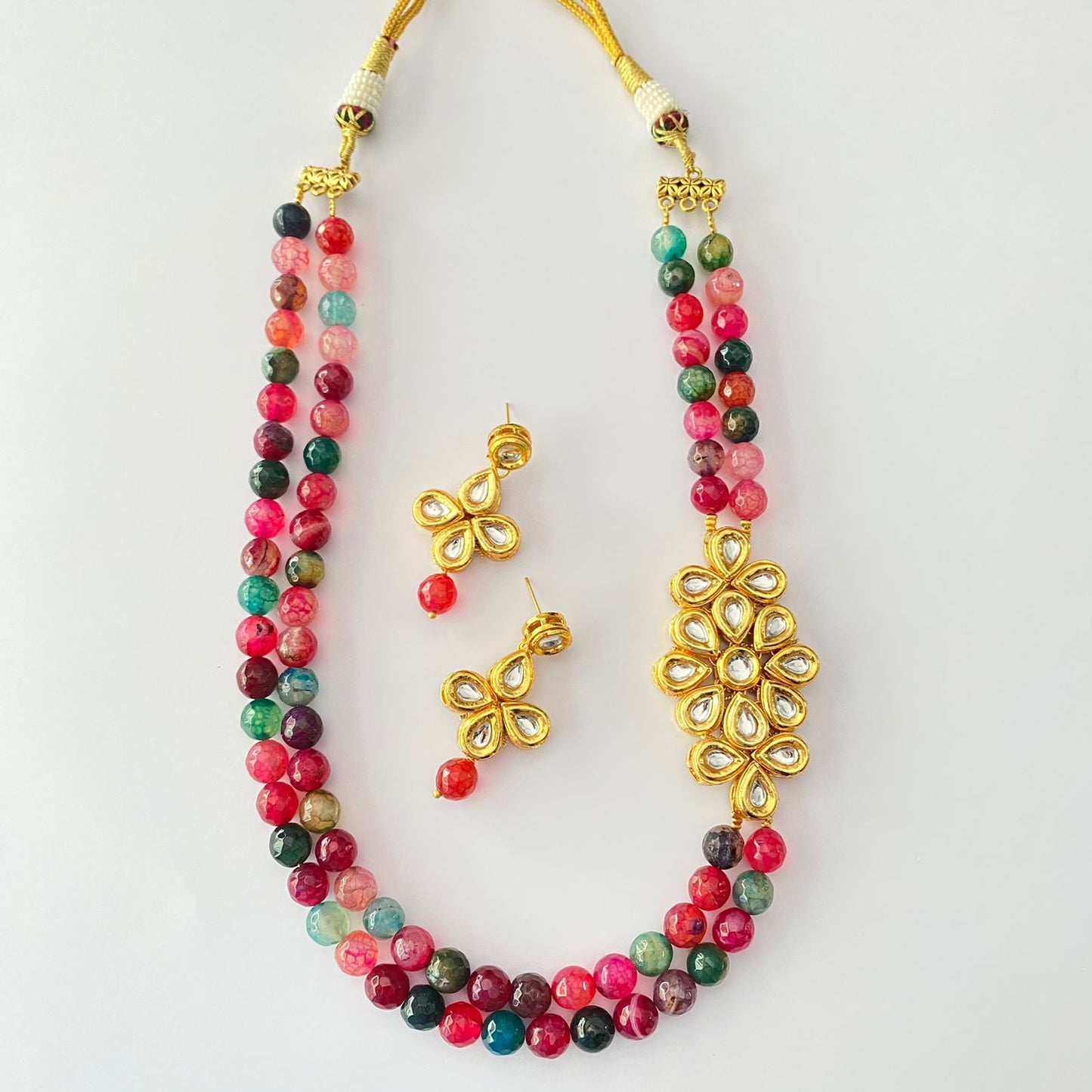 Multi Stone Kundan Necklace Set