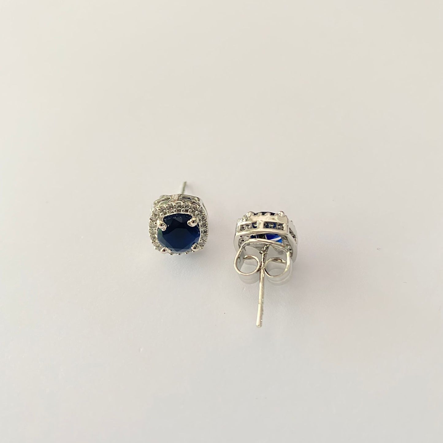 Pure Silver 92.5 Blue Diamond Stud
