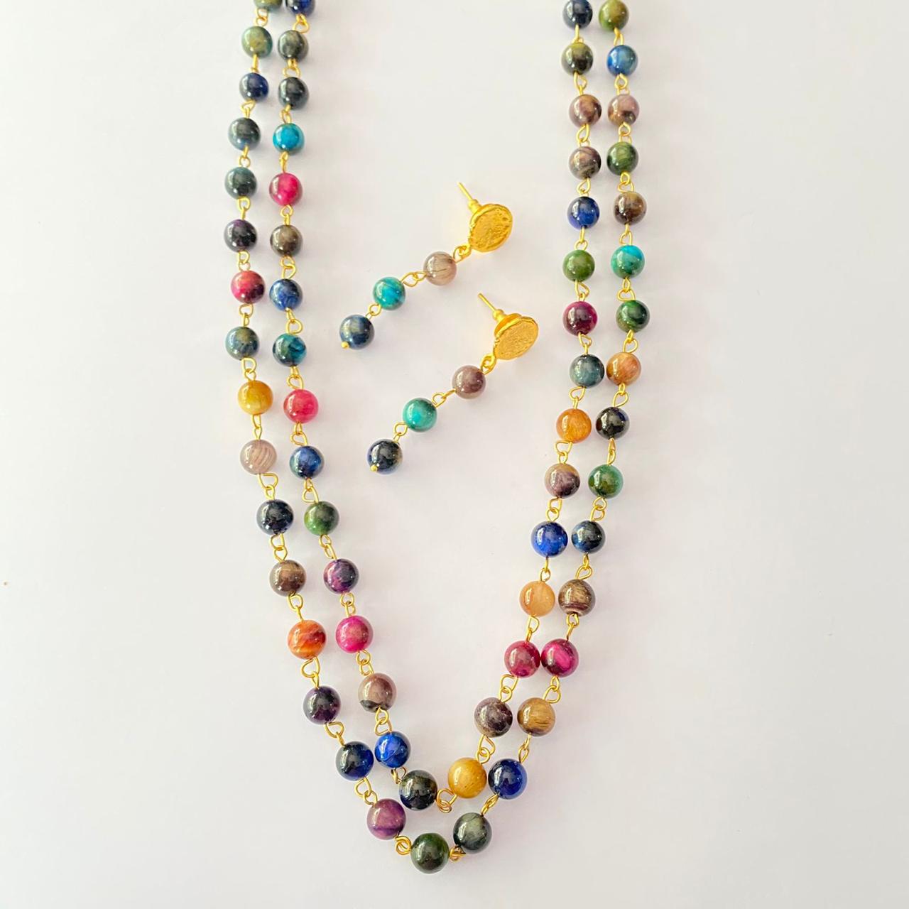 Multi Stone Necklace Set