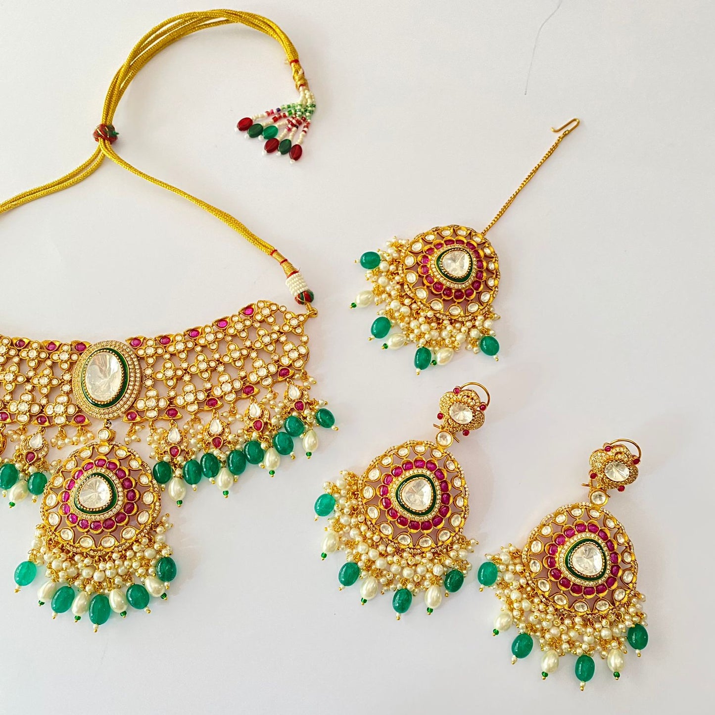 Polki Gold Plated Choker Necklace Set