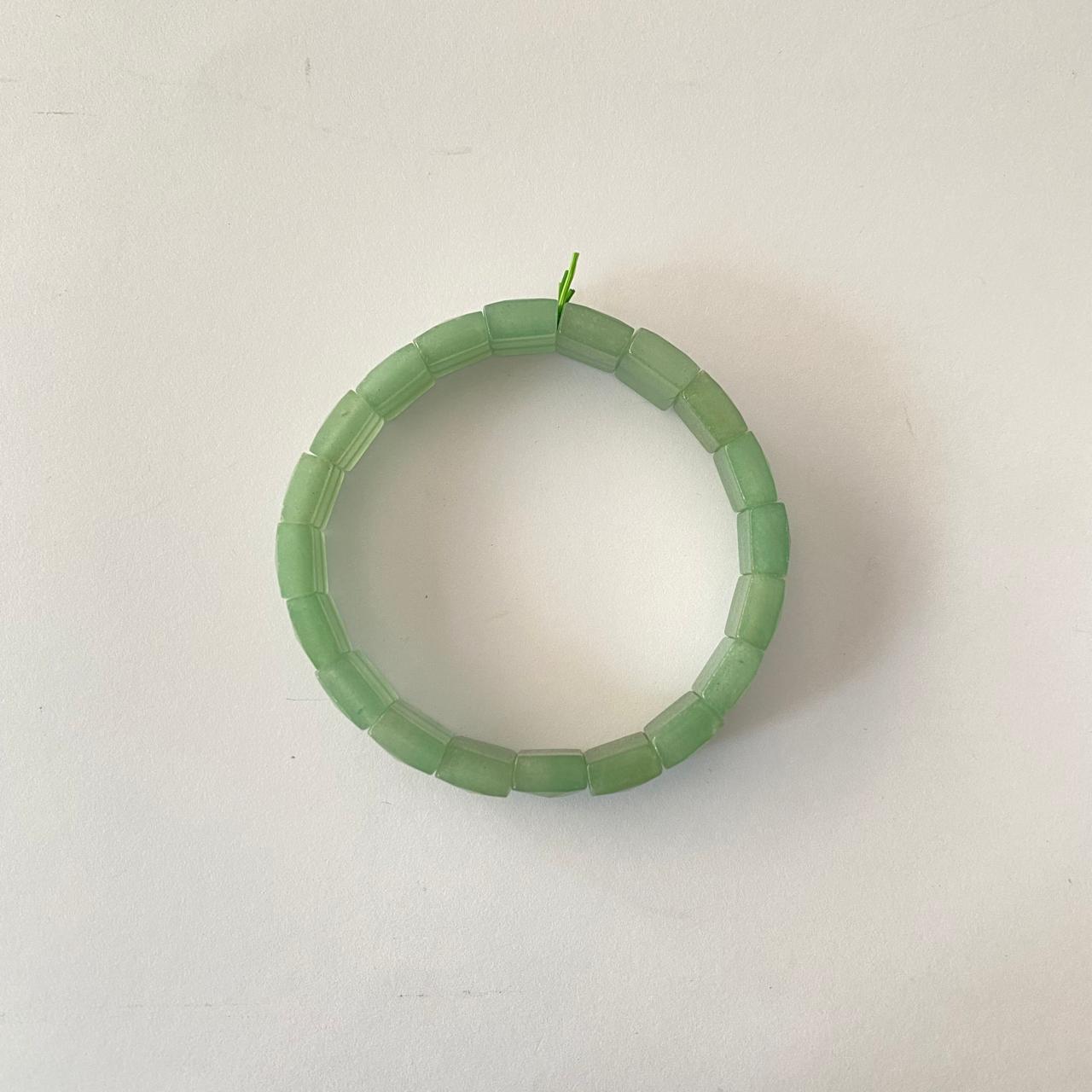 Green Jade Square Beads Bracelet