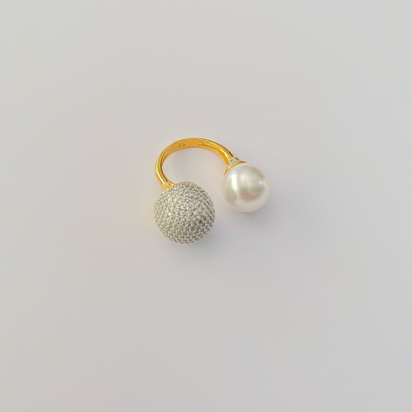 Pearl With Stone openable Gold Plated Ring