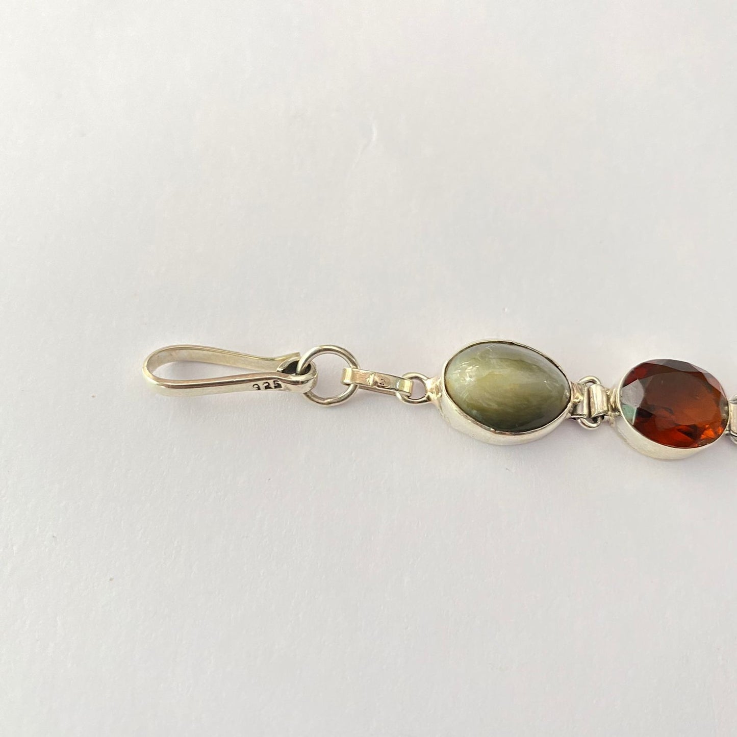Pure Silver Navratna Bracelet Rakhi
