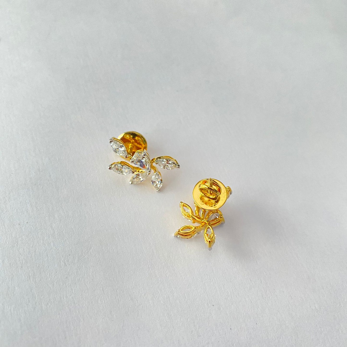 Gold Plated Pure Silver 92.5 Flower Earring