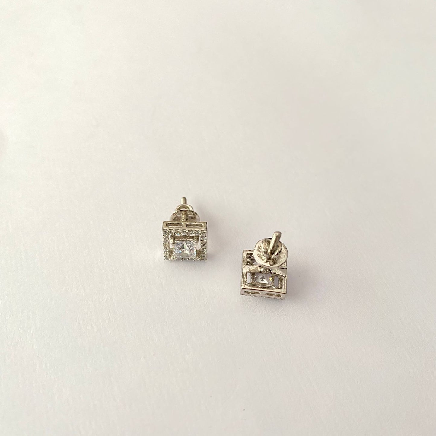 Square Shape Pure Silver 92.5 Earring